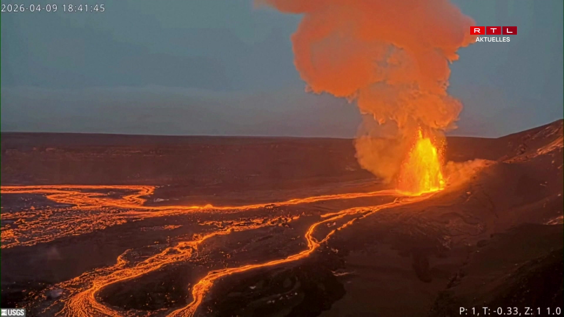 Hawaii: Vulkan Kilauea nees ausgebrach, Gefor fir d'Awunner op Big Island besteet aktuell awer net